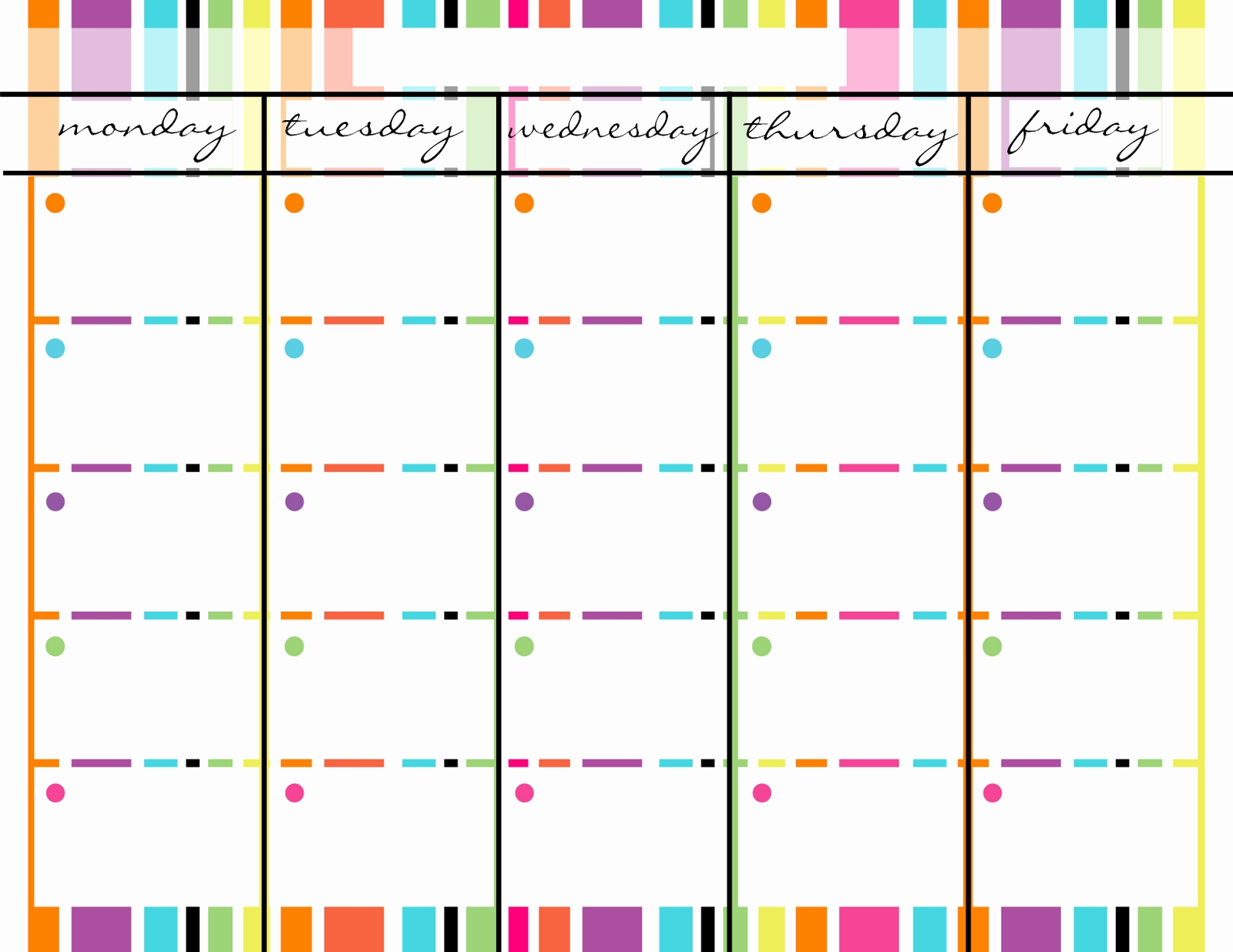 Monday Wednesday Friday Schedule Template Calendar Template Printable 