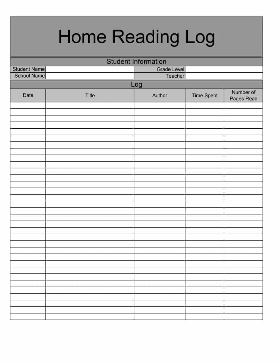 47 Printable Reading Log Templates For Kids, Middle School &amp; Adults intended for 4Th Grade Reading Log Printable