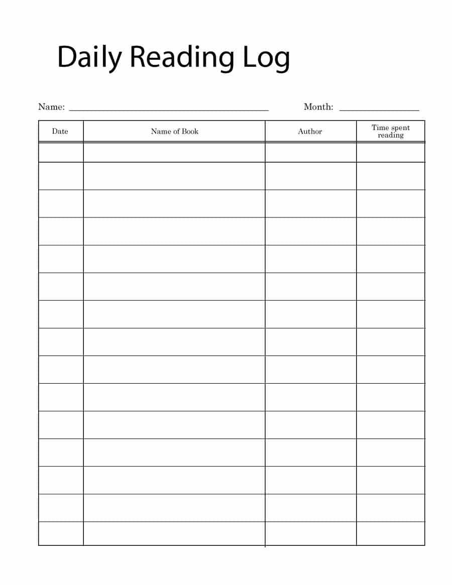 47 Printable Reading Log Templates For Kids, Middle School &amp; Adults with 4Th Grade Reading Log Printable