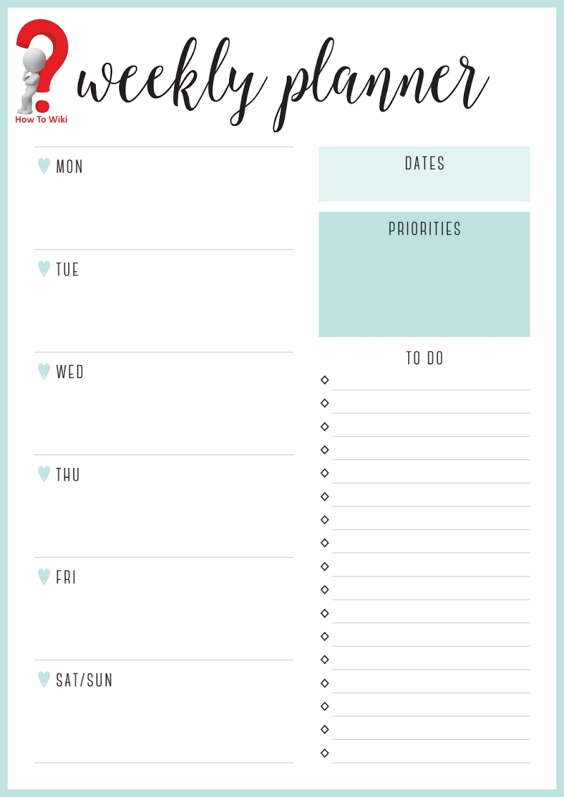 5+ Free Printable Weekly Planner/calendar Template | How To Wiki pertaining to A Peek At The Week Free Printable Weekly Planner