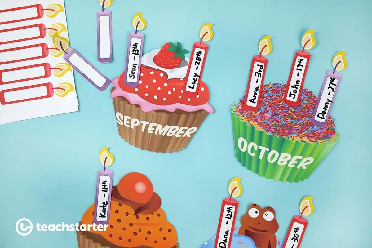 5 Fun And Unique Birthday Wall Ideas | Printable Displays &amp; Decorations with regard to Cup Cake For Classroom Birthday