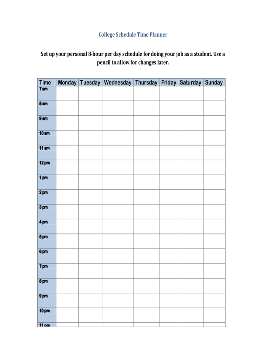 6+ Examples Of Time Management Schedules | Examples intended for Time Management Monday To Sunday