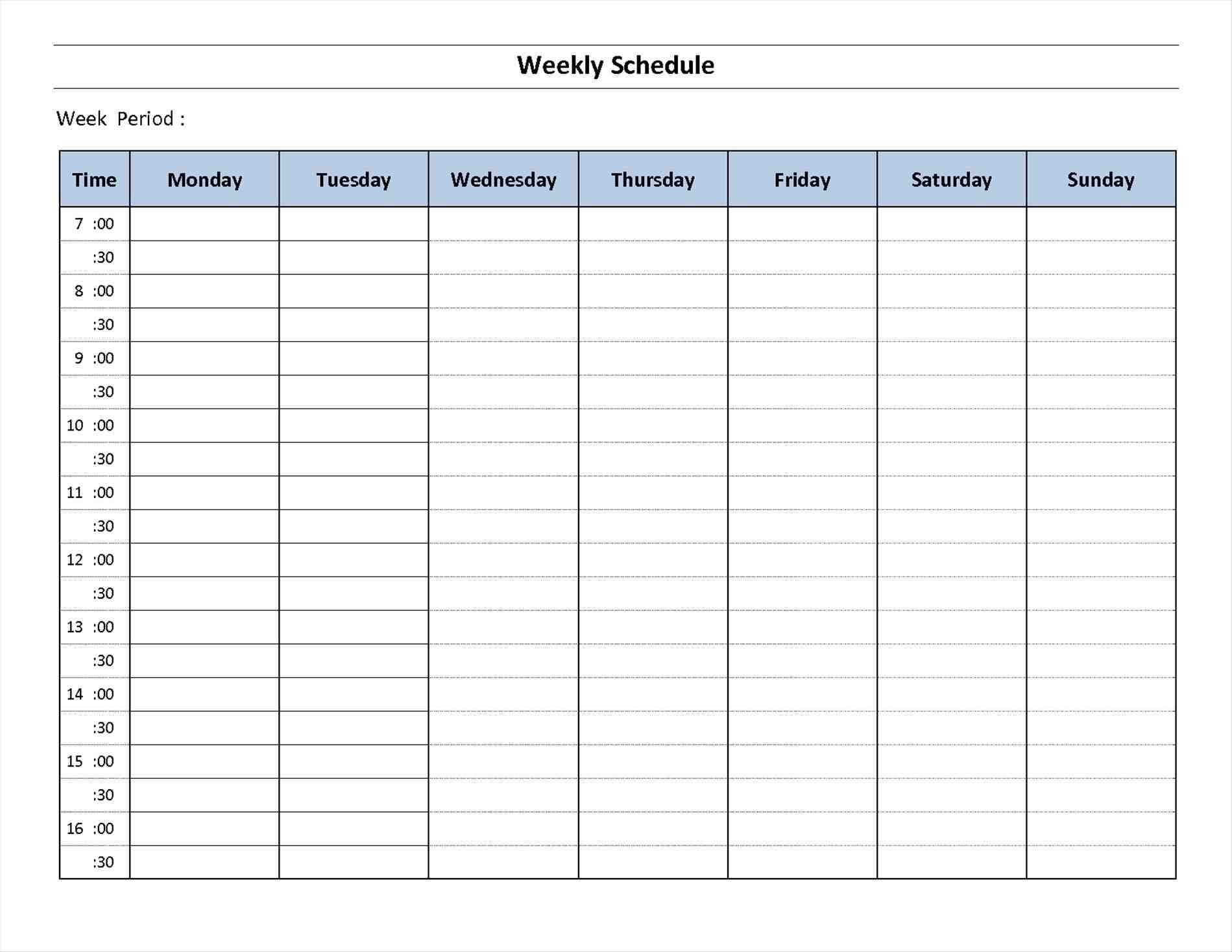 7 Day A Week Calendar Template | Template Calendar Printable regarding 7 Day A Week Calendar