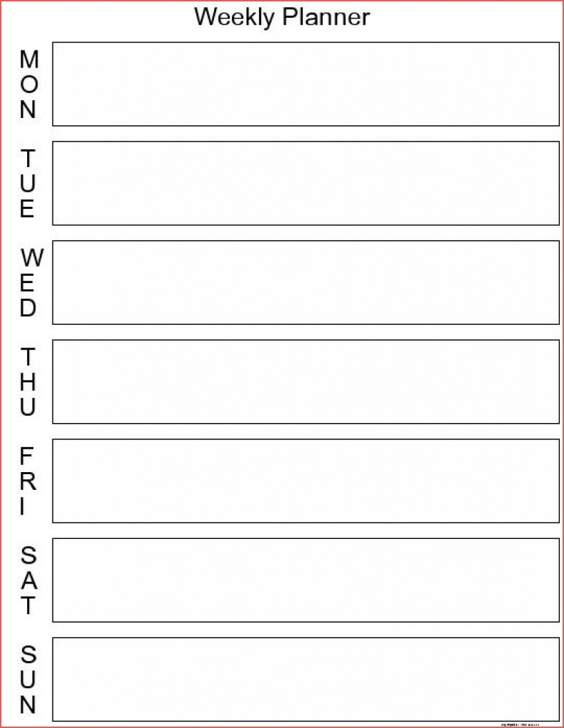 Blank 7 Day Calendar To Print