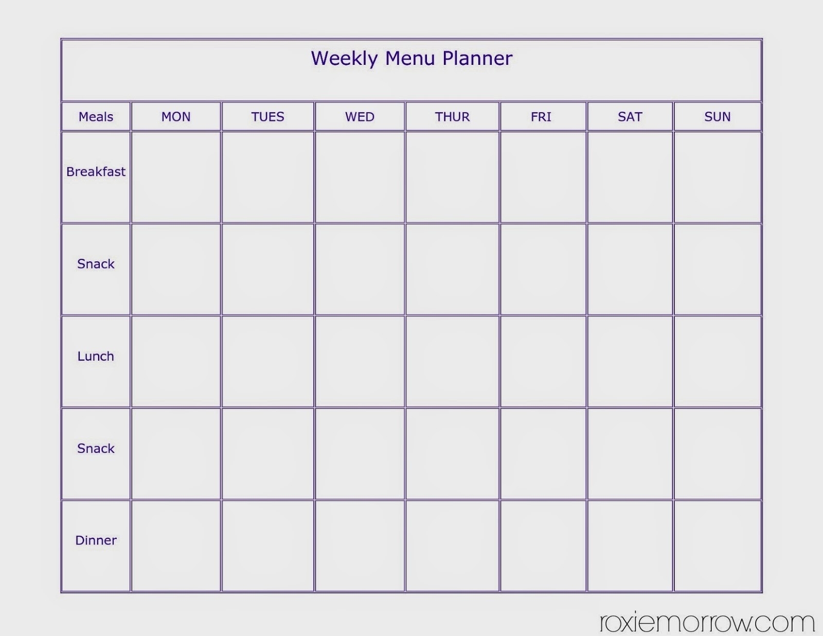 7 day meal planner template calendar inspiration design