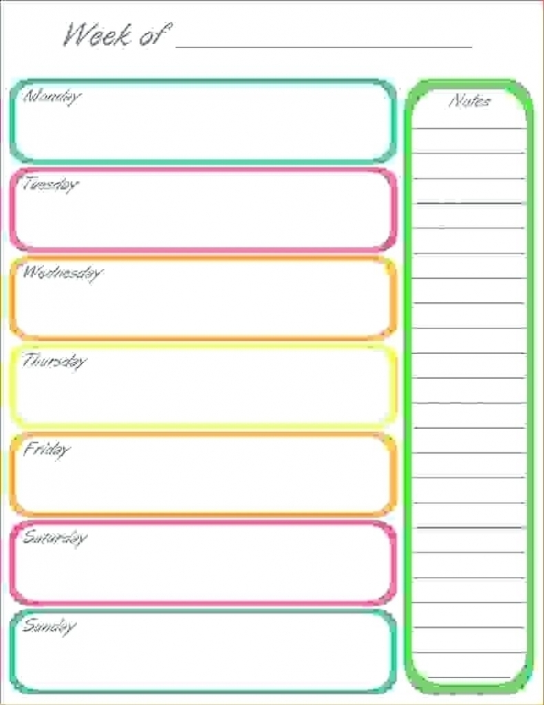7 Day Weekly Planner Template | Template Calendar Printable with Day 7 Weekly Planner Template