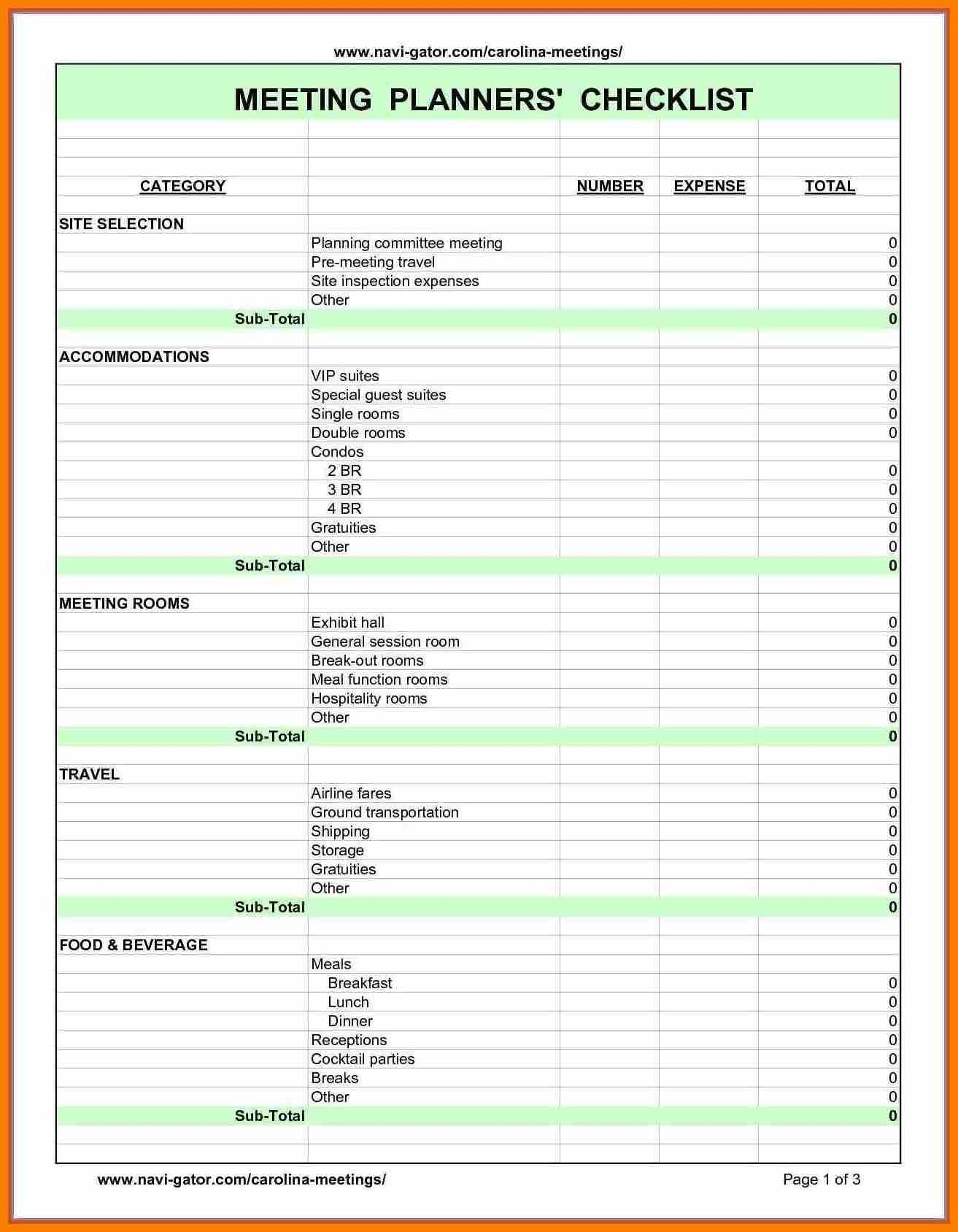 event planning task list template