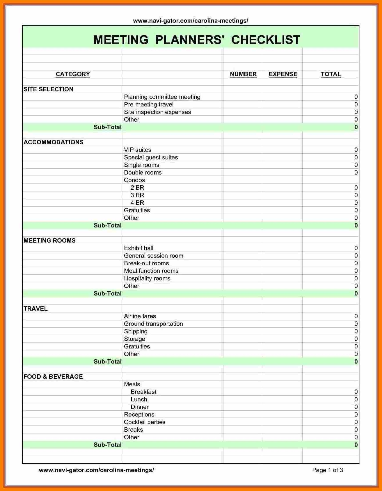 Corporate Event Planning Checklist Template