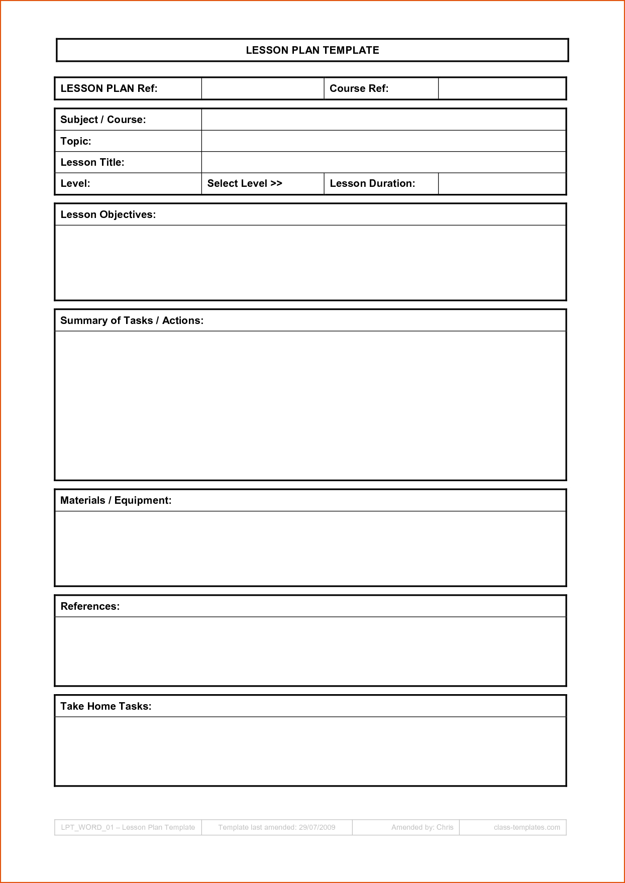 8+ Free Printable Lesson Plan Template - Bookletemplate pertaining to Free Printable Lesson Plan Calendars