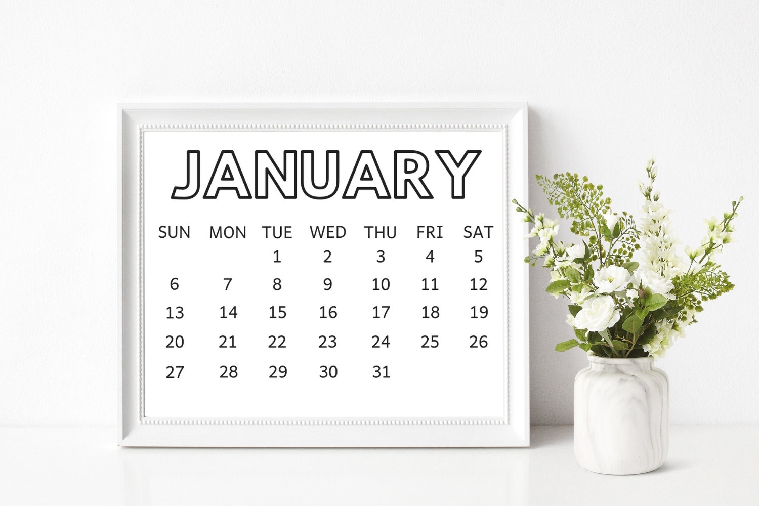 8X10 2019 Printable Calendar Printable Coloring Calendar | Etsy intended for 8 X 10 Print Calendar