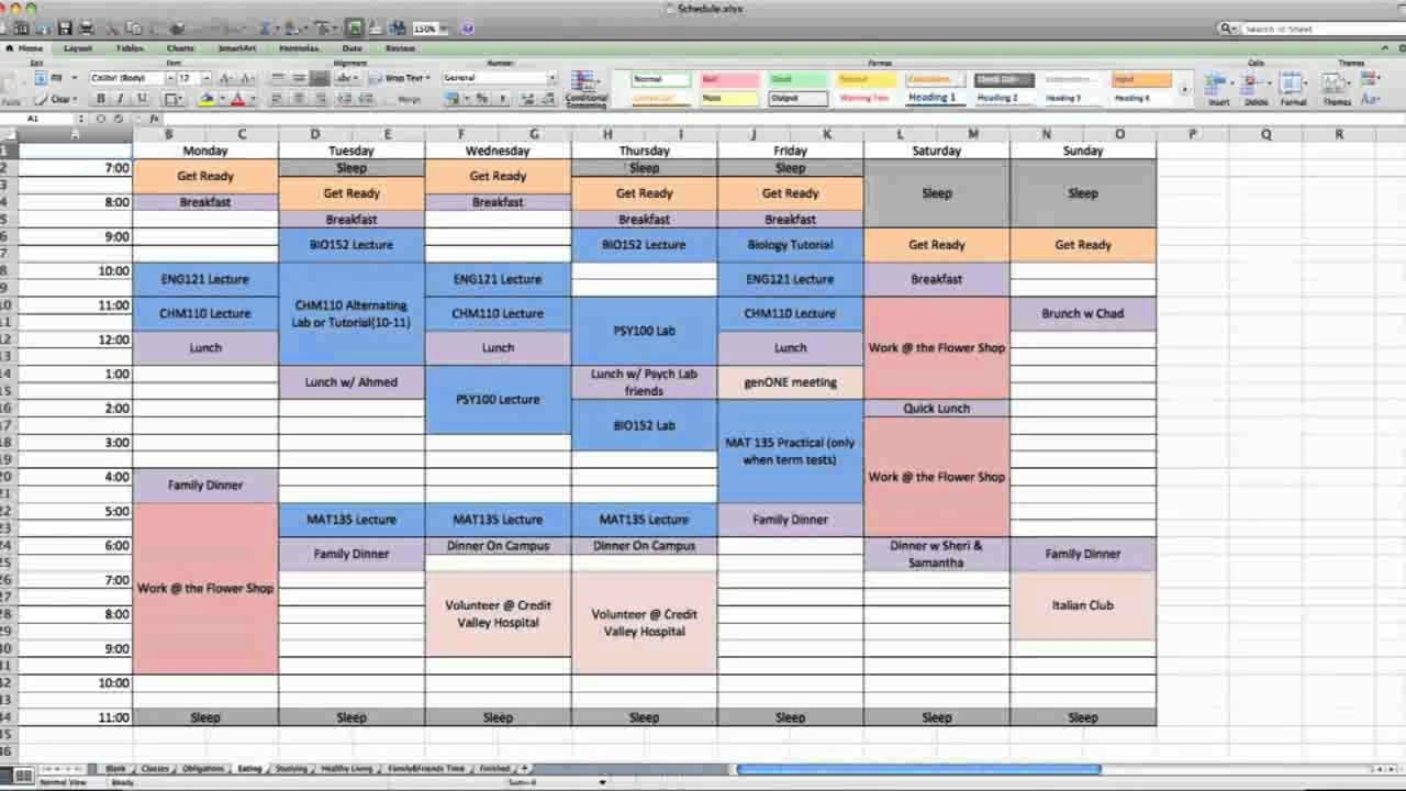 How To Create A Weekly Calendar