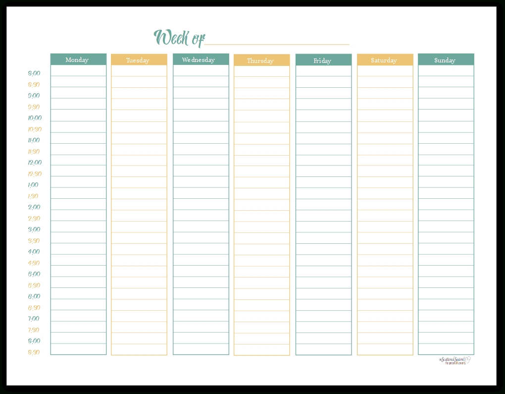 A Variety Of Weekly Planner Printables For Your Planners. for Printable Weekly Planner With Time Slots