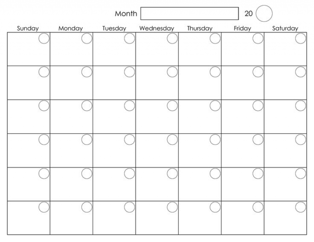 A3 Blank Calendar Monthly Template