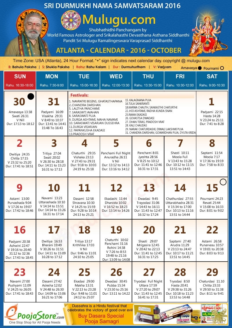 2002 Calendar Of October With Tithi