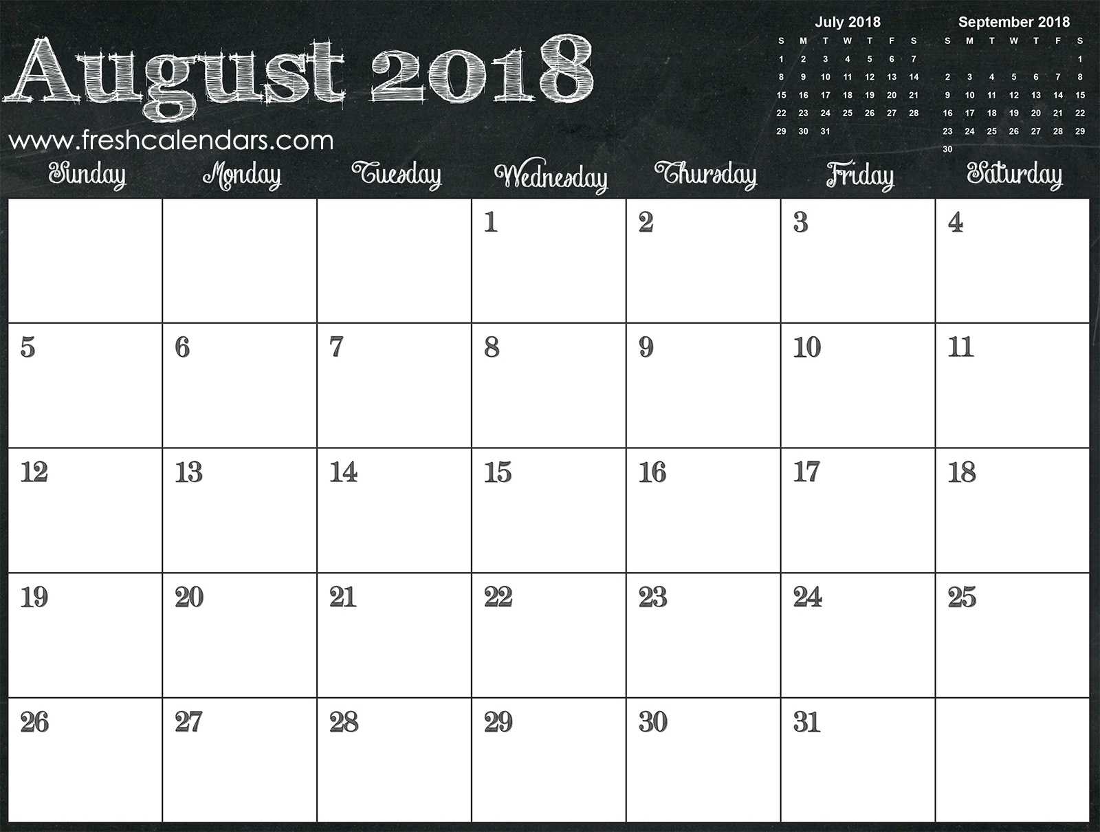 August 2018 Calendar Printable - Fresh Calendars inside Numbers Free Printable Calendar For August