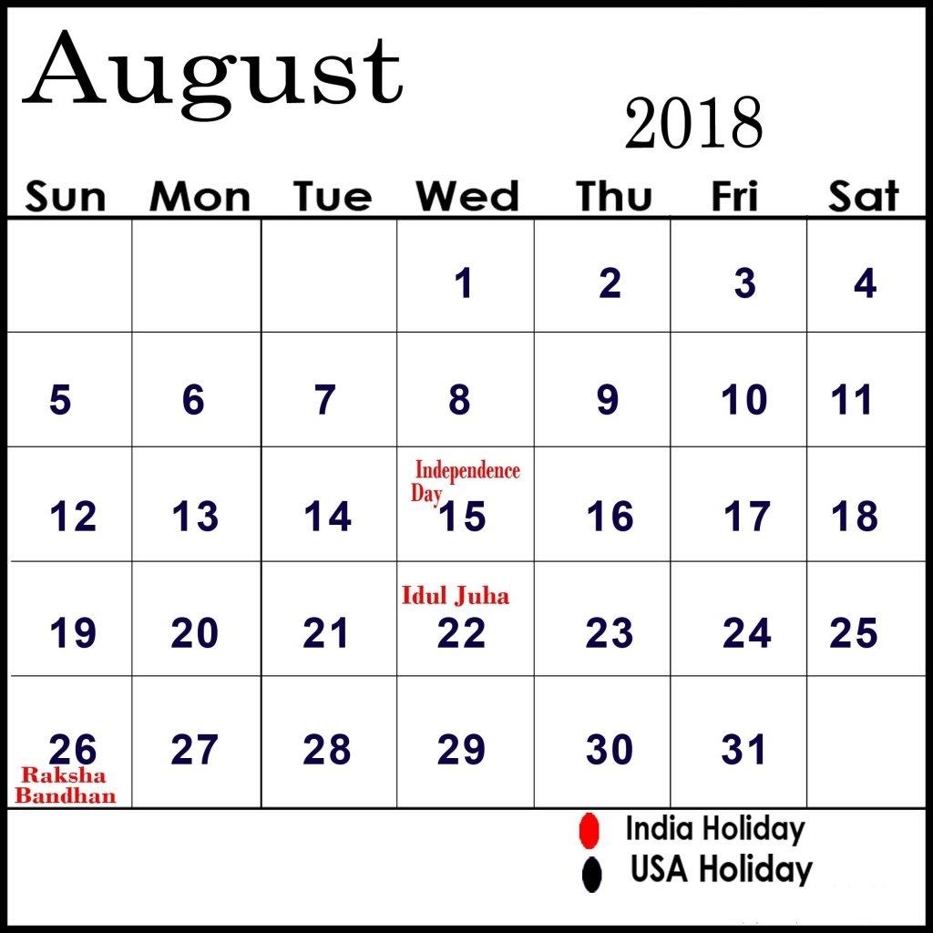 August 2018 Calendar With Daily Holidays And Events throughout Calendar Of All National Days August