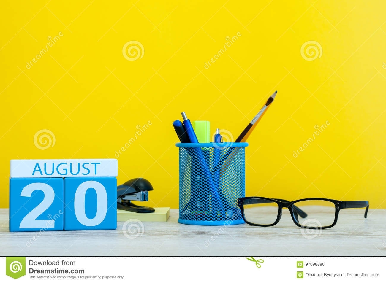 August 20Th. Image Of August 20, Calendar On Yellow Background With pertaining to Summer Picture For Birthday Calendars