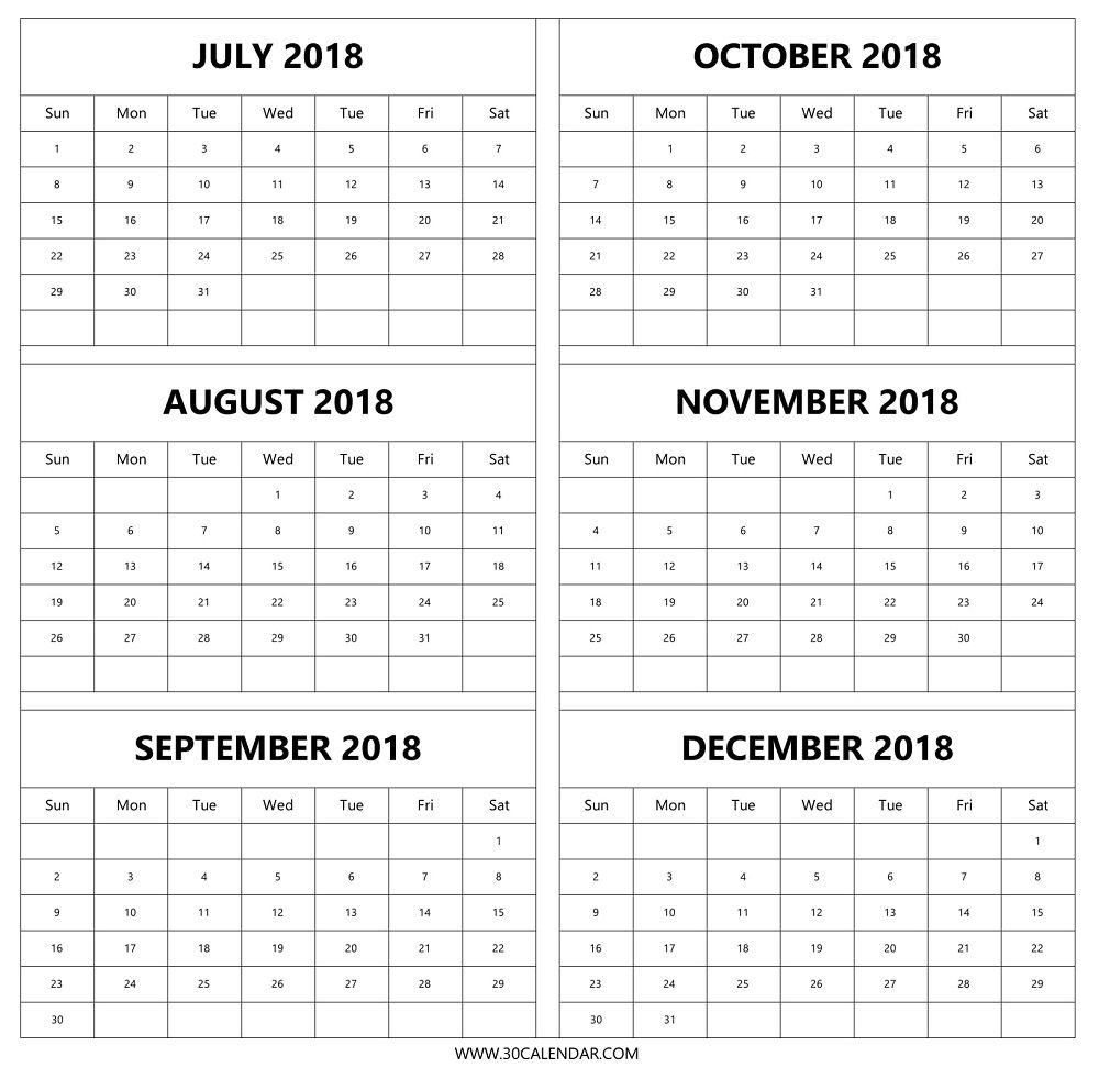 August Thru December 2018 Calendar Picture | Calendar Format Example inside Calander From August - December