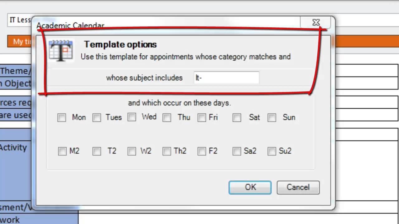 Auto-Insert Appointment Templates In Outlook With Academic Calendar throughout Outlook 2007 Calendar Event Template