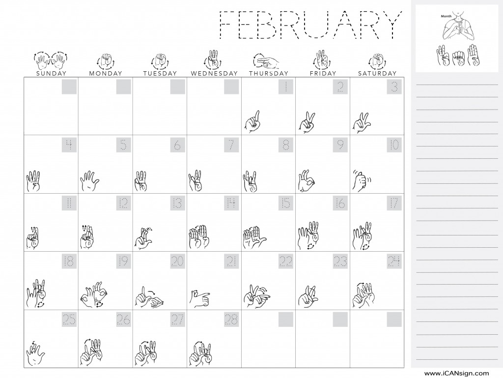 Baby Sign Language | Baby Signs And Baby Sign Lanuage Resources in Calendar Numbers 1-31 To Print