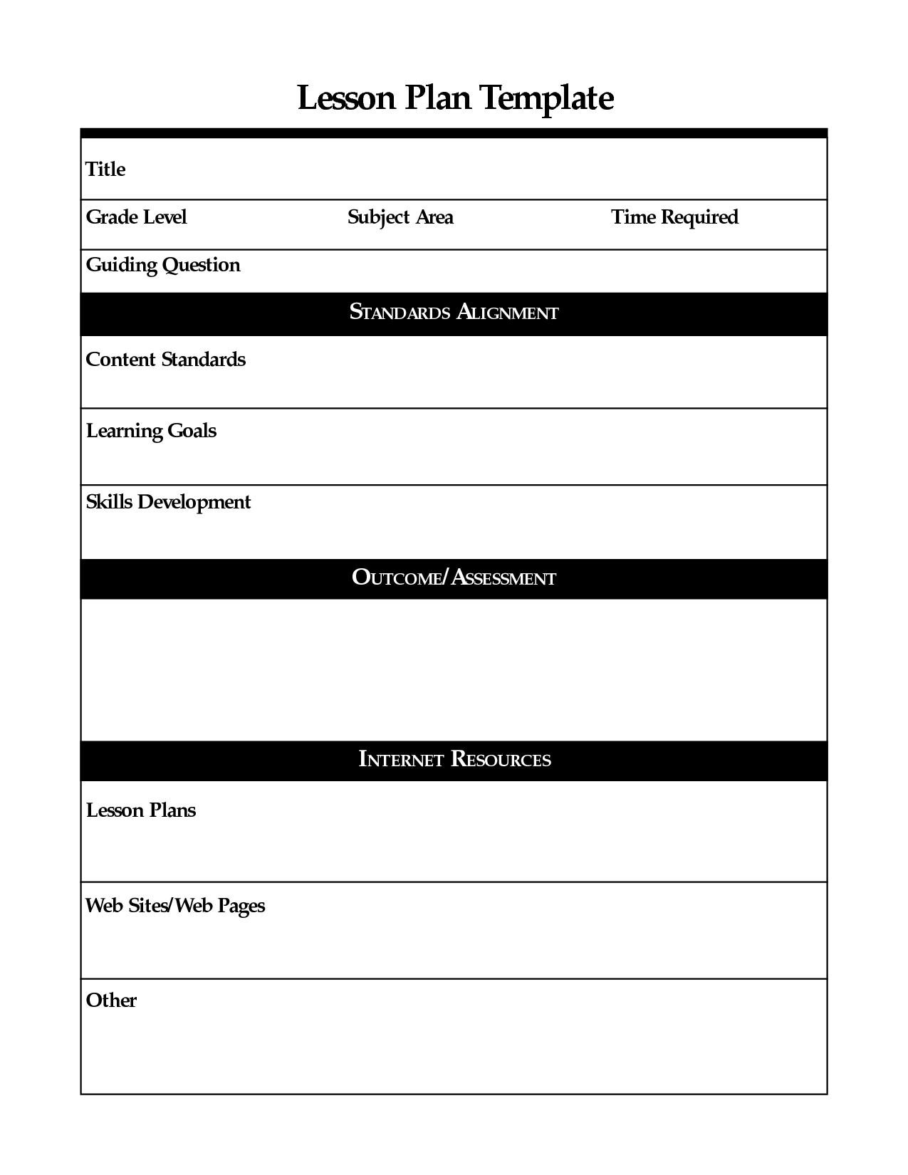 Basic Lesson Plan Template Englishlinx Com Back To Format Simple In intended for Basic Lesson Plan Template Printable