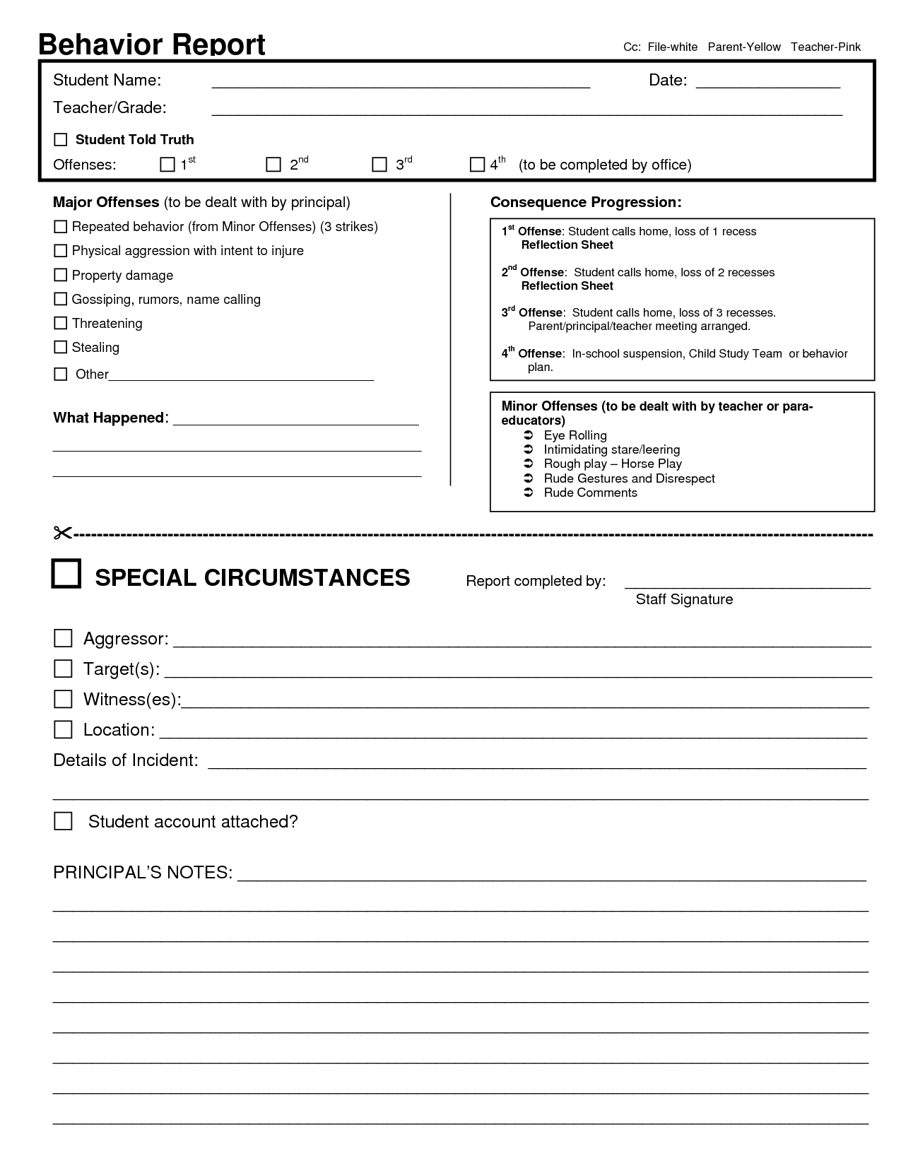 Behavior Report Template | Behavior Report Cc File White Parent within Free Printable Template Daily Report For Parents