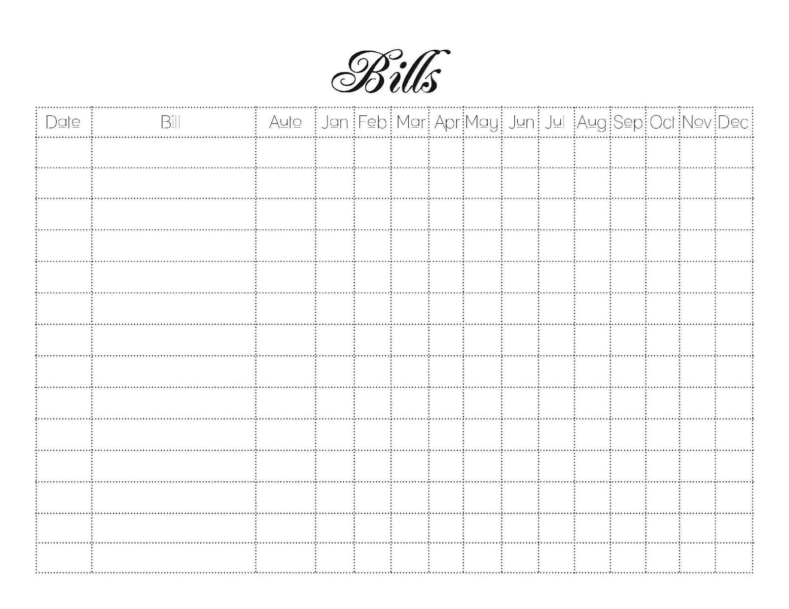 Bill Pay Checklist App Excel Printable Pdf Monthly Template in Free Blank Printable Bill Paying Chart
