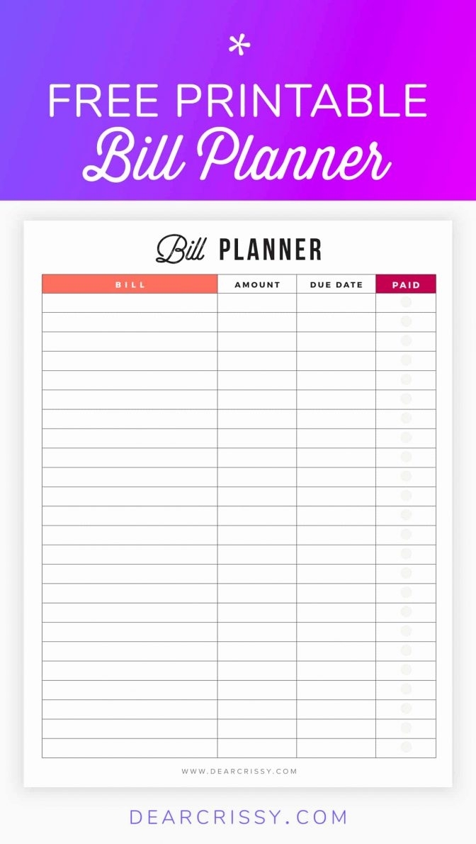 Bill Payment Checklist Free Printable Bills Worksheet Download Them for Free Printable Bill Pay Worksheet