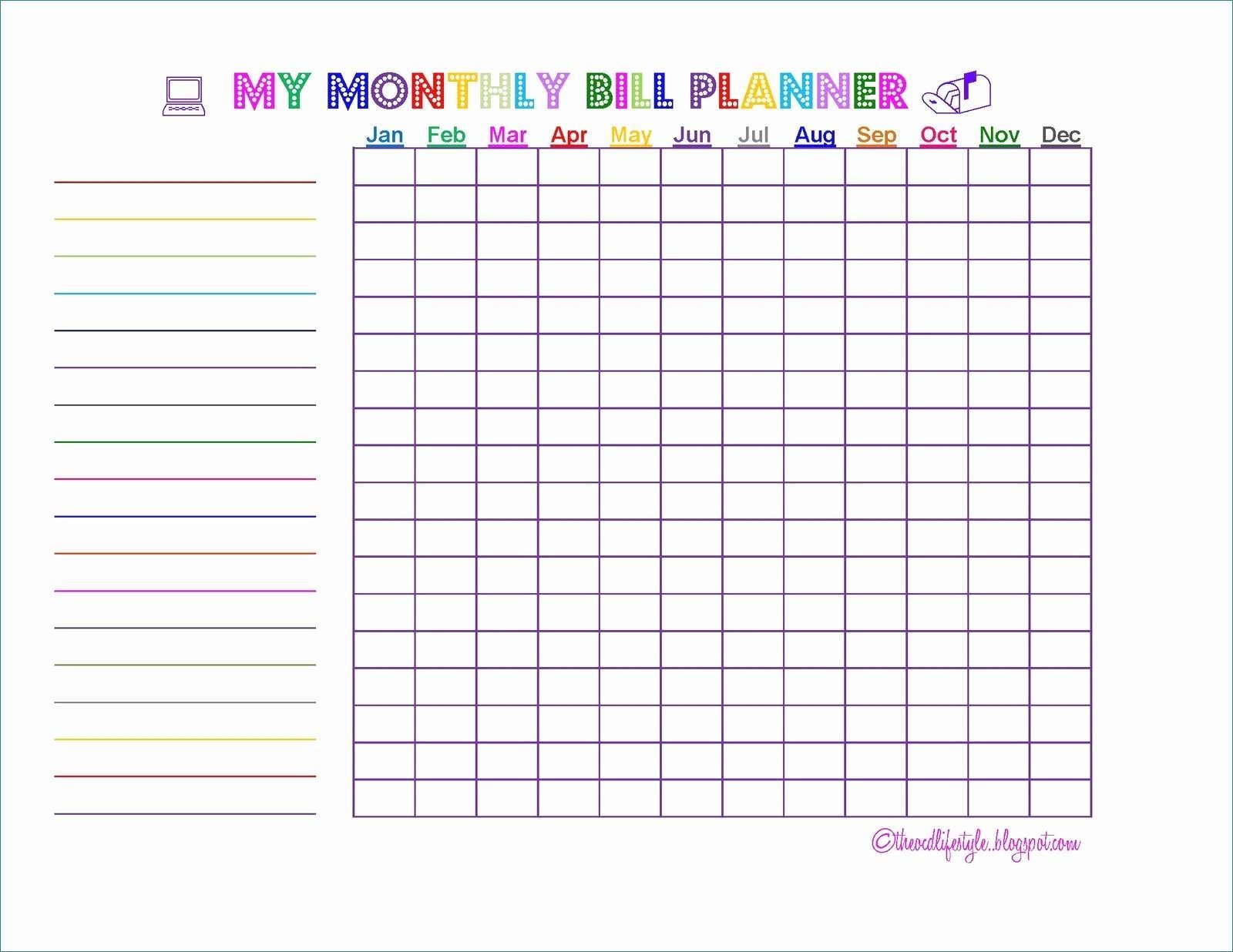 Bill Planner Template - Gese.ciceros.co within Printable Monthly Bill Pay Organizer