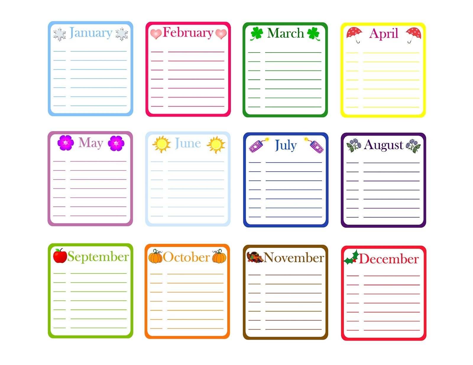 Birthday And Anniversary Calendar Printable |  And Add A Few intended for Format For A Birthday/ Anniversary Calendar