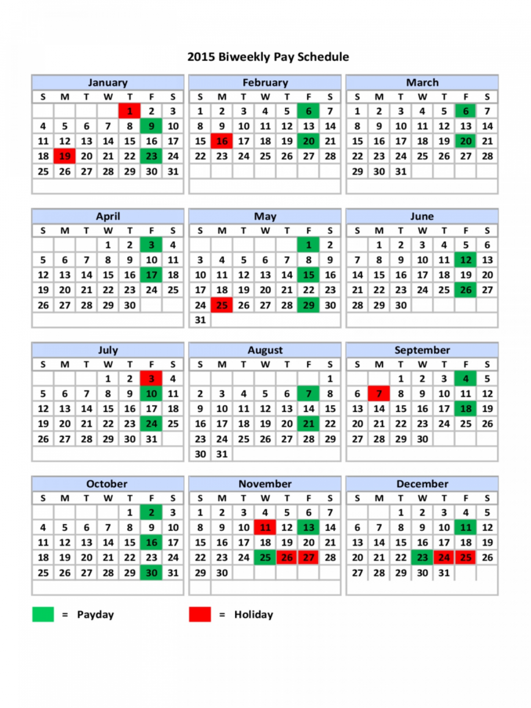 Biweekly Pay Schedule Template with Calendar Of Biweekly Pay Dates