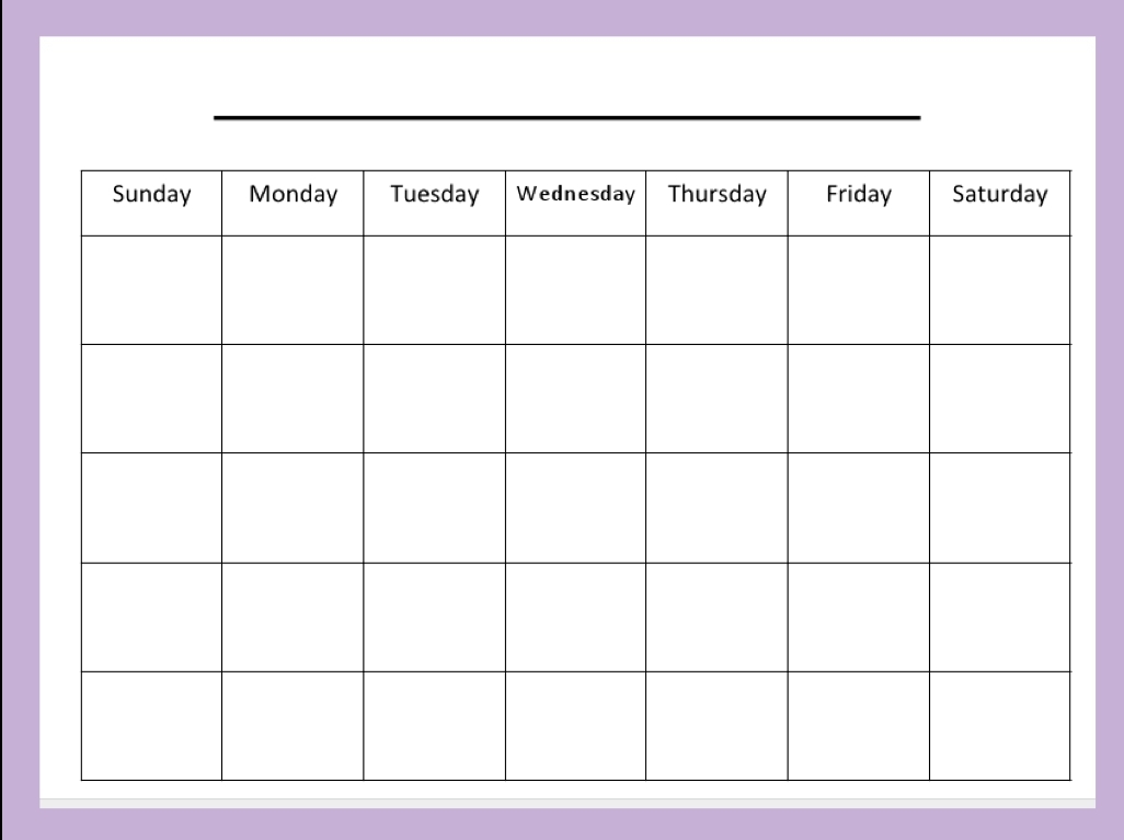 Blank 30 Day Calendar | Printable Calendar Templates 2019 regarding Blank 30 Day Calendar Template