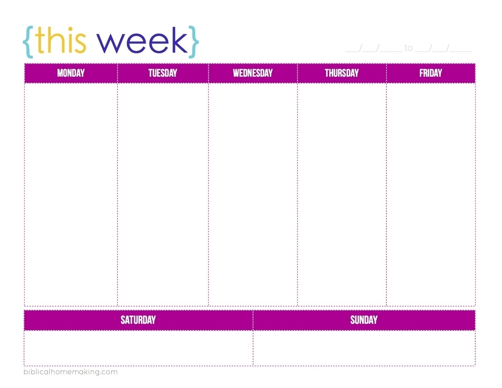 Blank 5 Day Calendar Printable | Template Calendar Printable intended for 5 Day Week Calendar Template