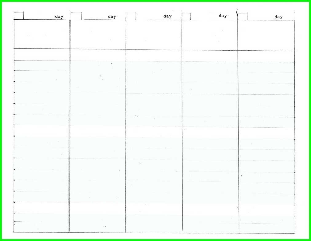 5 Day Blank Calendar Printable