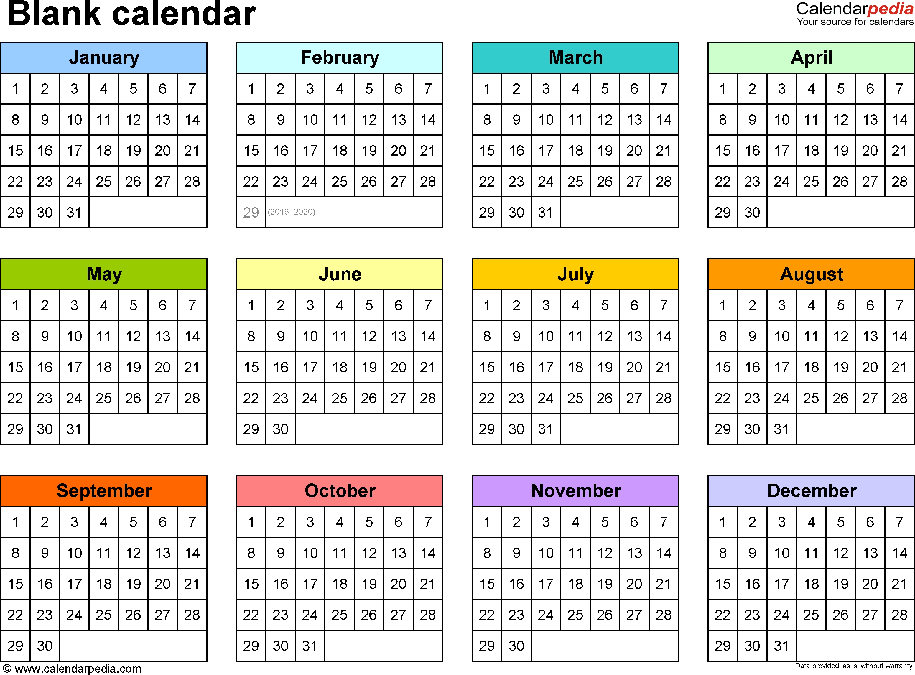 Blank Calendar - 9 Free Printable Microsoft Word Templates intended for Blank Calendar Page Year Long