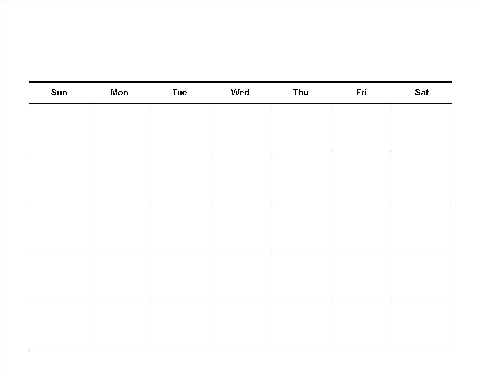 Blank Calendar Day Week Template Without Days Of The E Free | Smorad in Blank Days Of The Week Calendar