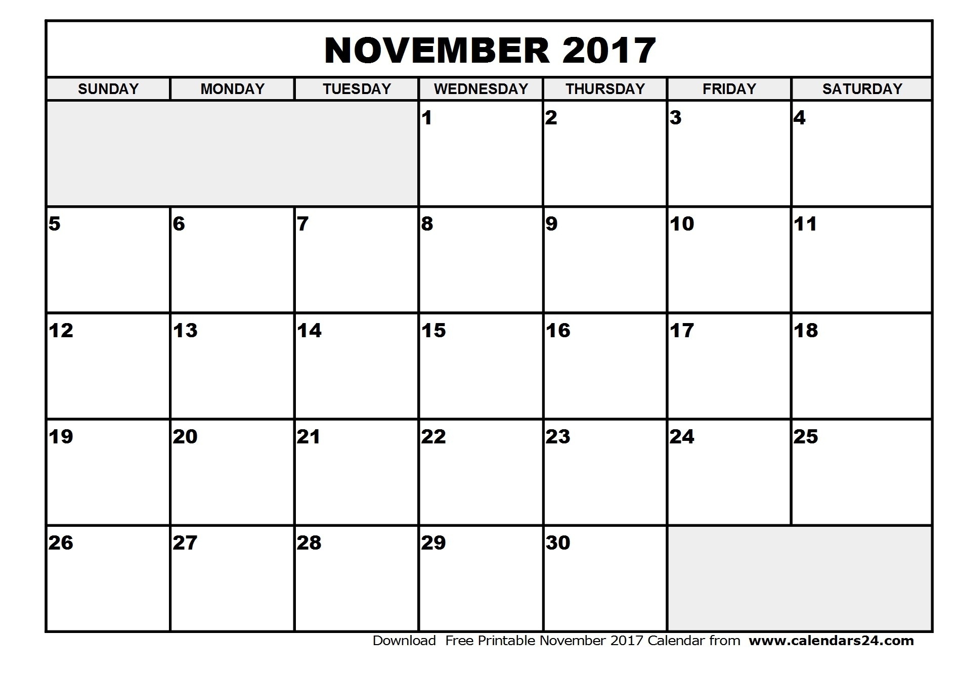 Blank Calendar For November And December 2017 Of With inside Blank Calendar For November And December