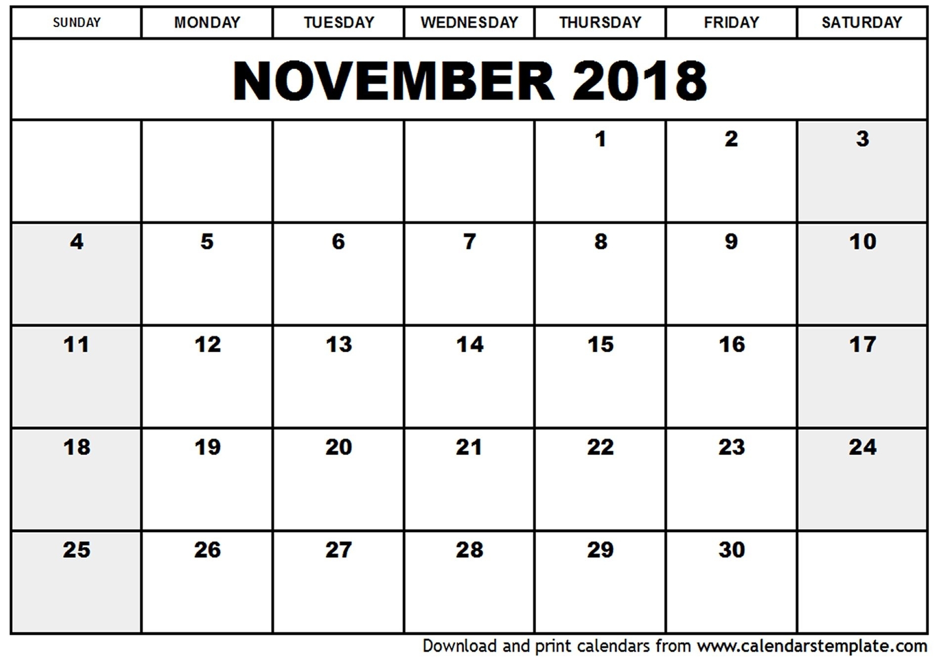 Blank Calendar October November December 2018 | Calendar Format Example with regard to Blank Calendar For November And December