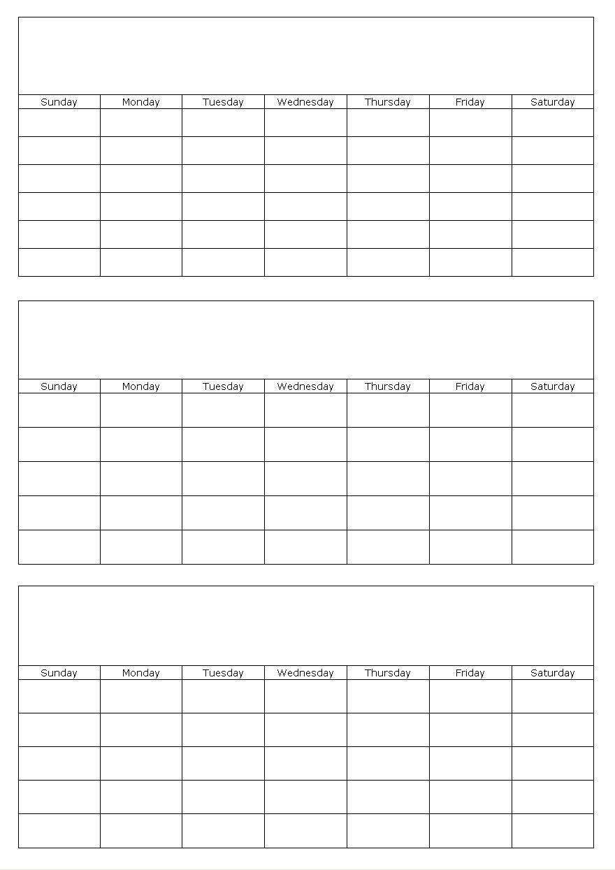 Blank Calendar Page | You Can Find This Calendar In: Blank Calendar pertaining to Printable Blank 3 Month Calendar