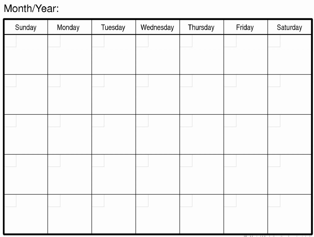 Blank Monthly Calendars To Print Free Calendar 2018 Printable in Large Blank Monthly Calendar To Fill In