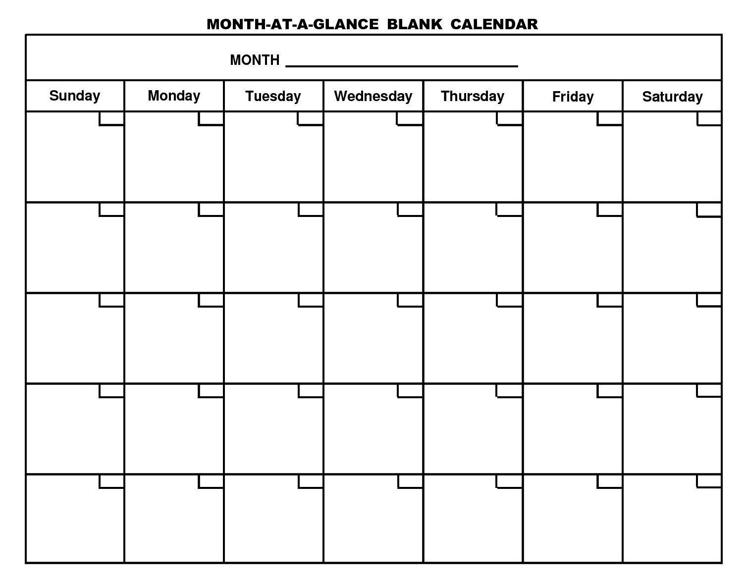 Blank One Month Calendar Template - Free Calendar Collection with regard to Free One Month Schedule Templates