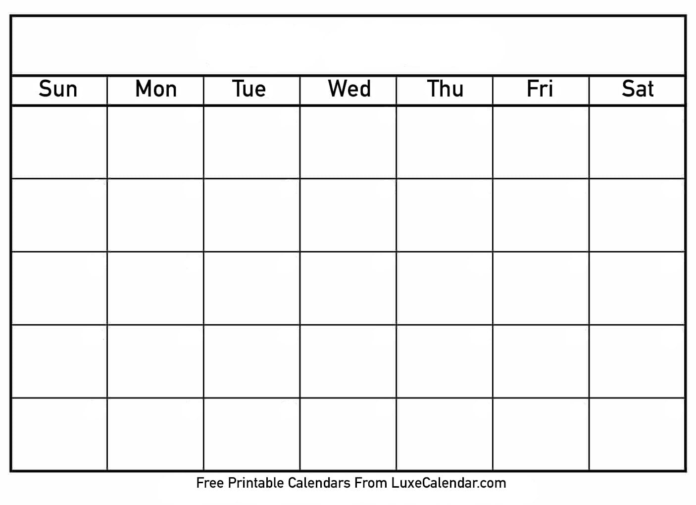 Blank Printable Calendar - Luxe Calendar throughout Fill In Blank Calendar Templates