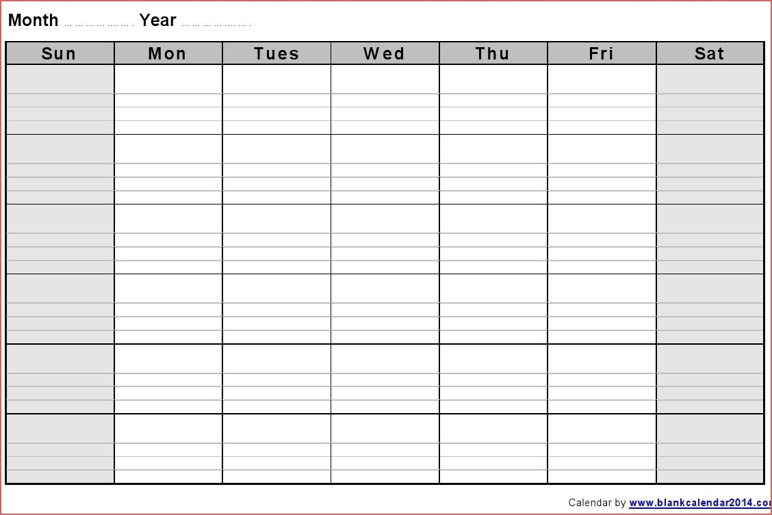 Blank Printable Monthly Calendar Monthly Blank Calendar Notes regarding Printable Monthly Calendar With Notes