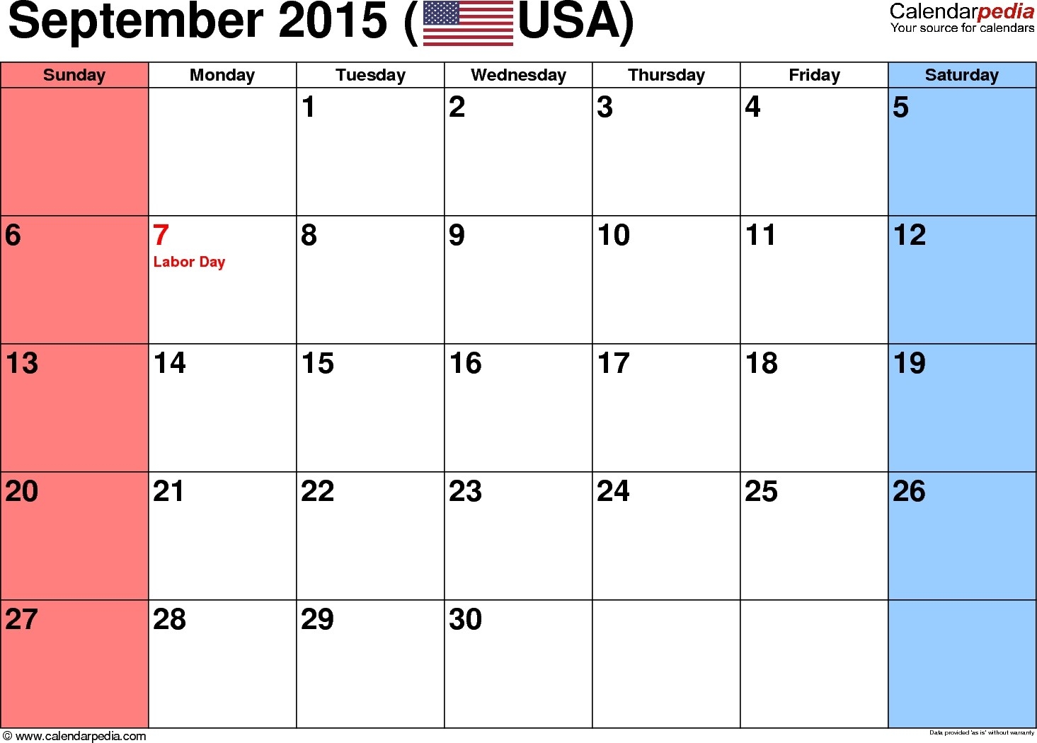 Blank September 2015 Calendar Calendar Pinterest Free Sep Thru inside Sep Thru December 2015 Calendar Templates