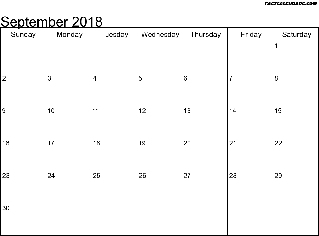 Blank September 2018 Calendar Printable | Blank Calendar September pertaining to August And Sept Monthly Calendar