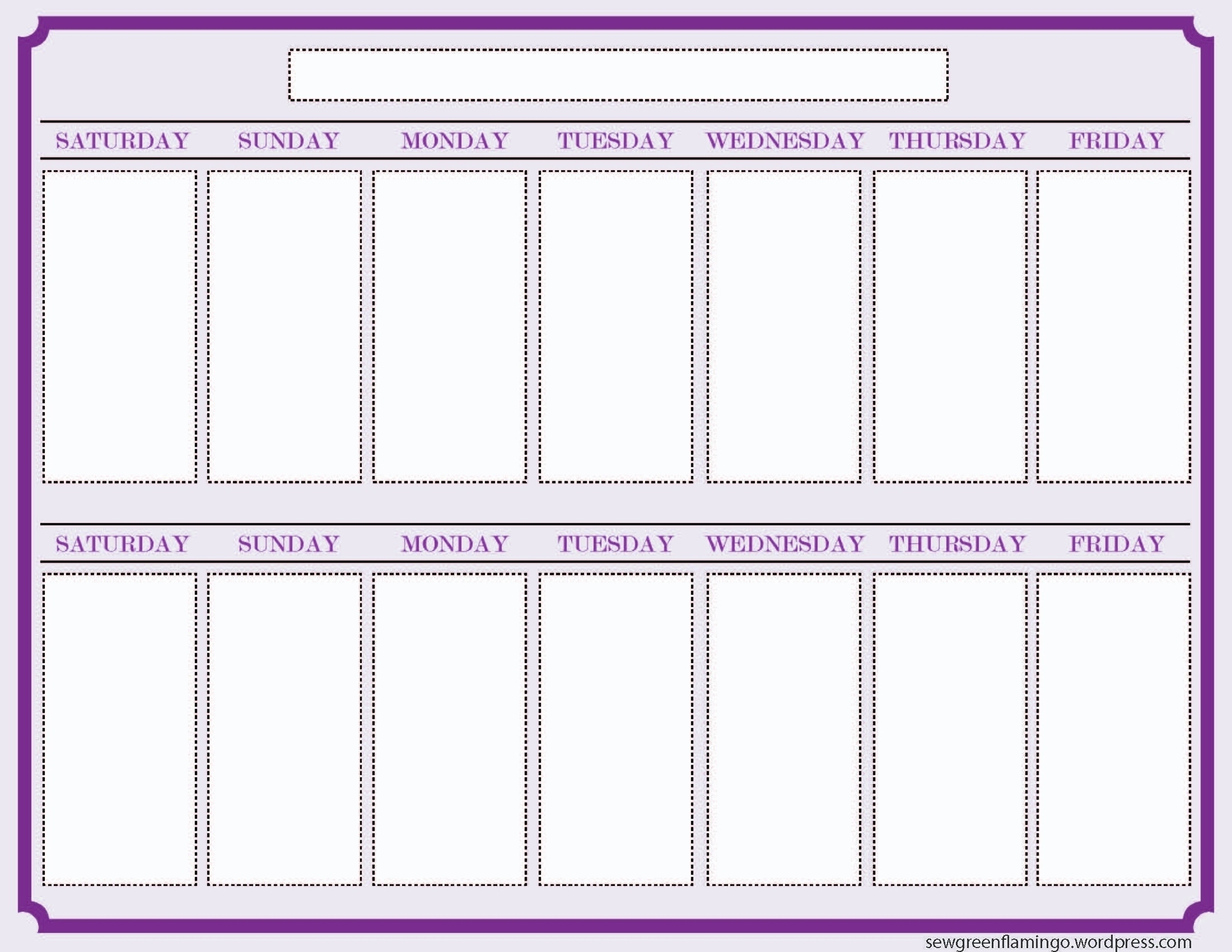 Blank Two Week Calendar Print Free E Printable Schedule | Smorad with regard to Print A Two Week Calendar