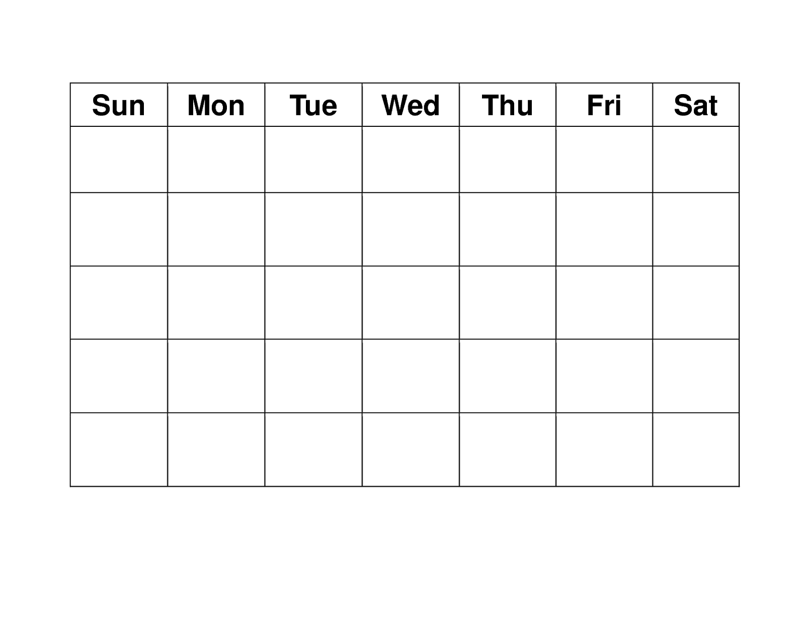 Free Printable One Week Blank Calendar