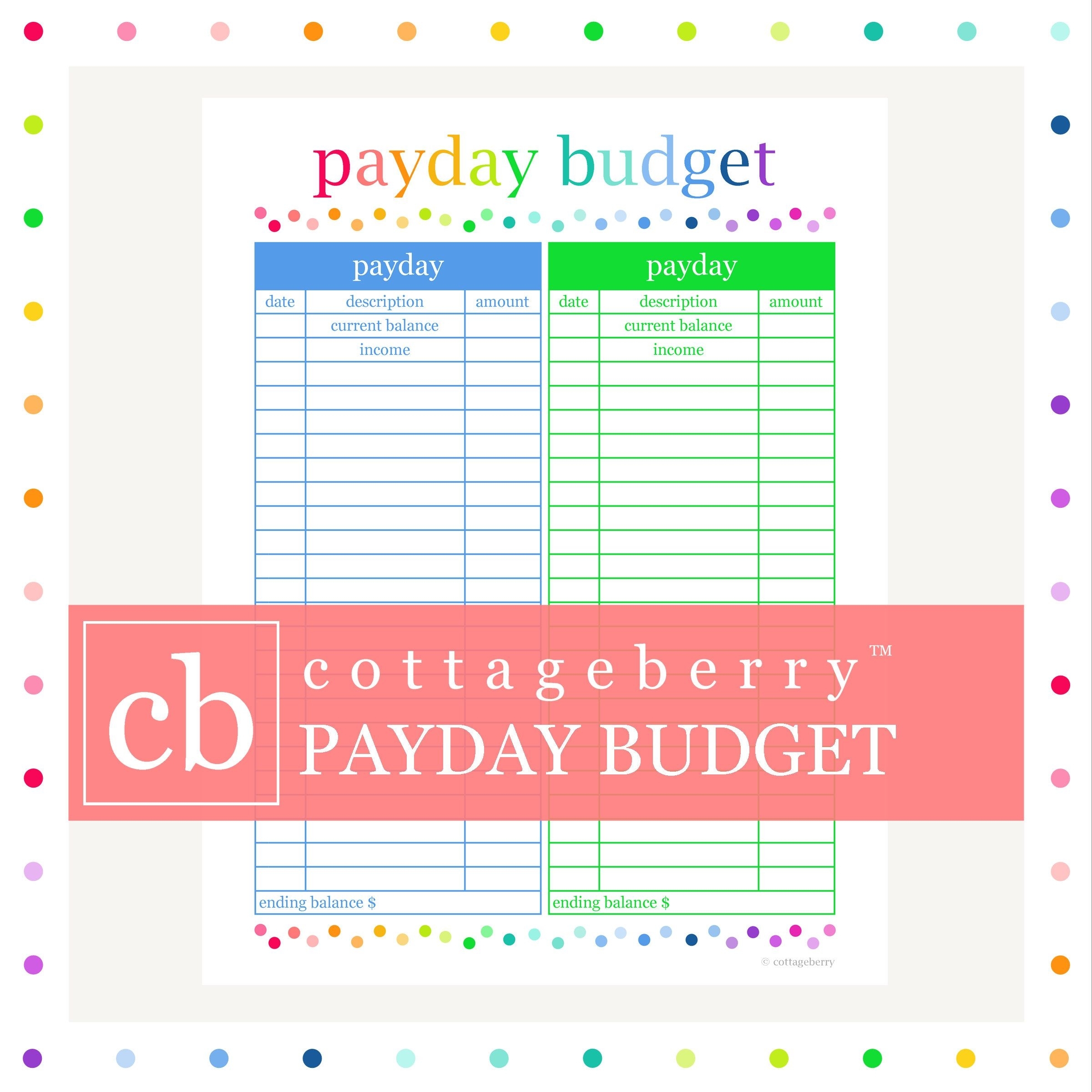 Budget Planner, Budget Printable, Bill Organizer, Budget Binder within Payday And Bill Calendar Printable