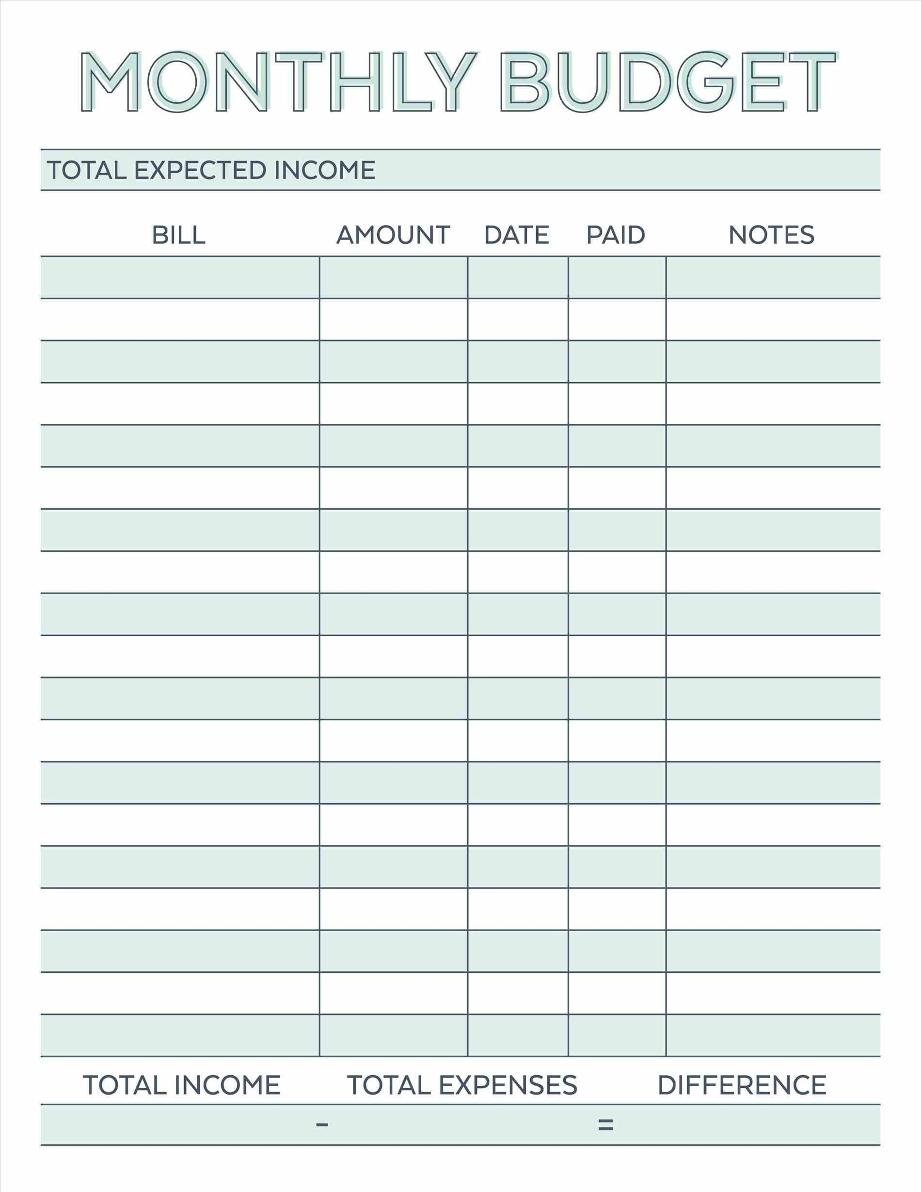 Budget Planner Planner Worksheet Monthly Bills Template Free - Free regarding Templates Free To Pay Bills