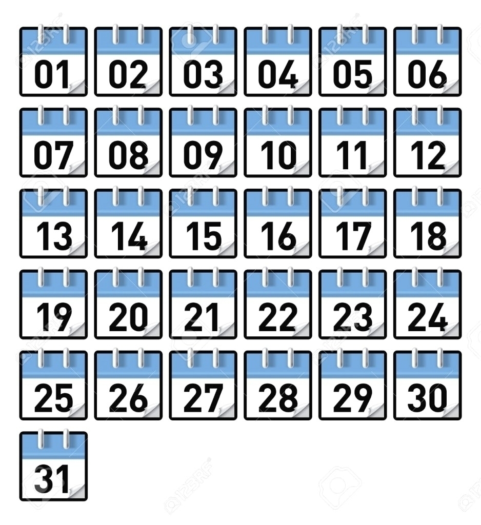 Calendar Numbers 1-31 Printable | Template Calendar Printable inside Calendar Numbers 1-31 To Print